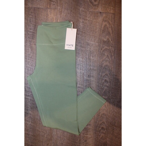 MATE THE LABEL ORGANIC COTTON MIDI LEGGINGS NWT KIWI GREEN NWT - Picture 3 of 4
